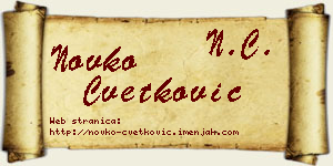 Novko Cvetković vizit kartica